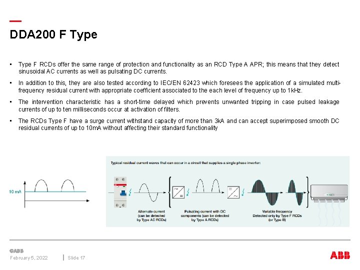 — DDA 200 F Type • Type F RCDs offer the same range of