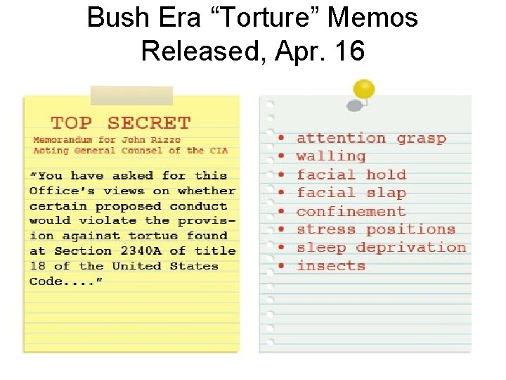 Bush Era “Torture” Memos Released, Apr. 16 