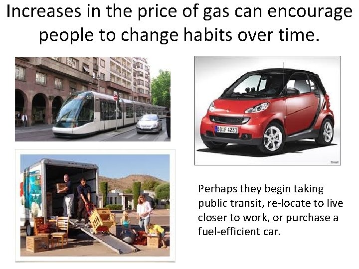 Increases in the price of gas can encourage people to change habits over time.