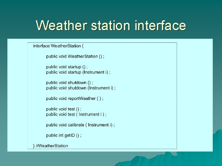 Weather station interface 