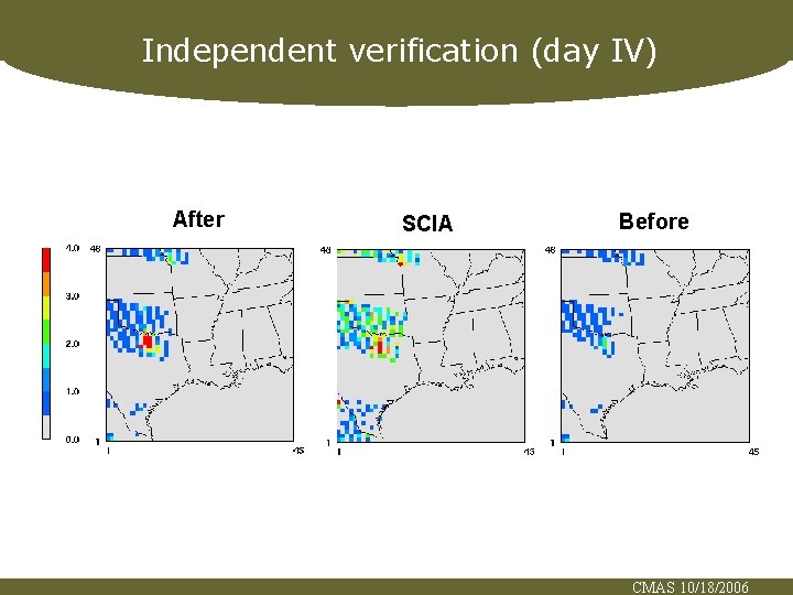 Independent verification (day IV) After SCIA Before CMAS 10/18/2006 