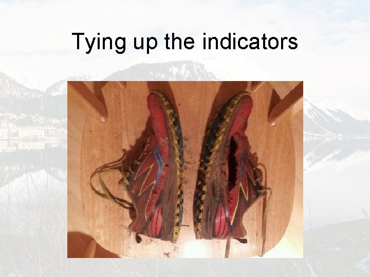 Tying up the indicators 