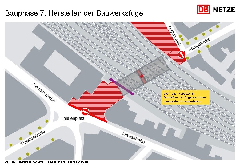 Bauphase 7: Herstellen der Bauwerksfuge 29. 7. bis 14. 10. 2019 Schließen der Fuge