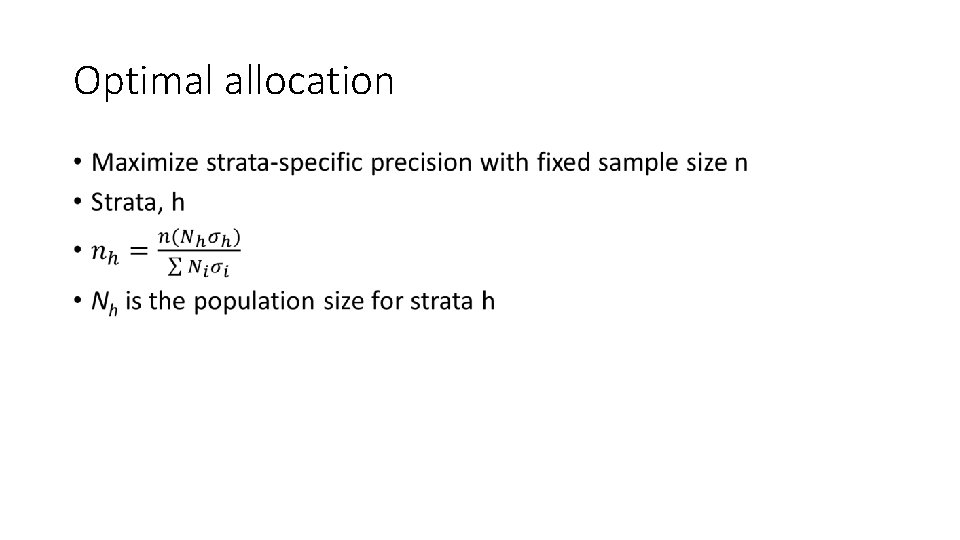 Optimal allocation • 