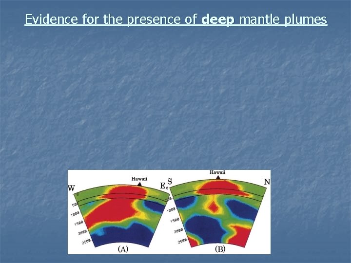 Evidence for the presence of deep mantle plumes 