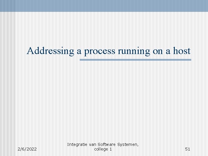 Addressing a process running on a host 2/6/2022 Integratie van Software Systemen, college 1