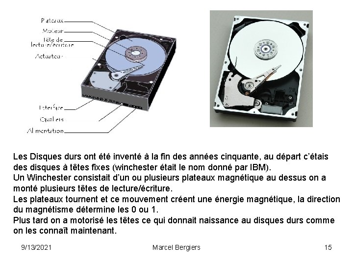 Les Disques durs ont été inventé à la fin des années cinquante, au départ