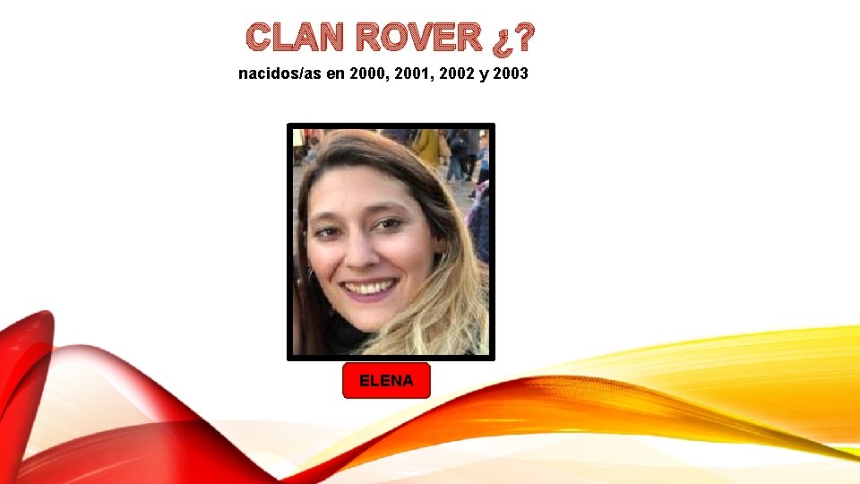 CLAN ROVER ¿? nacidos/as en 2000, 2001, 2002 y 2003 ELENA 