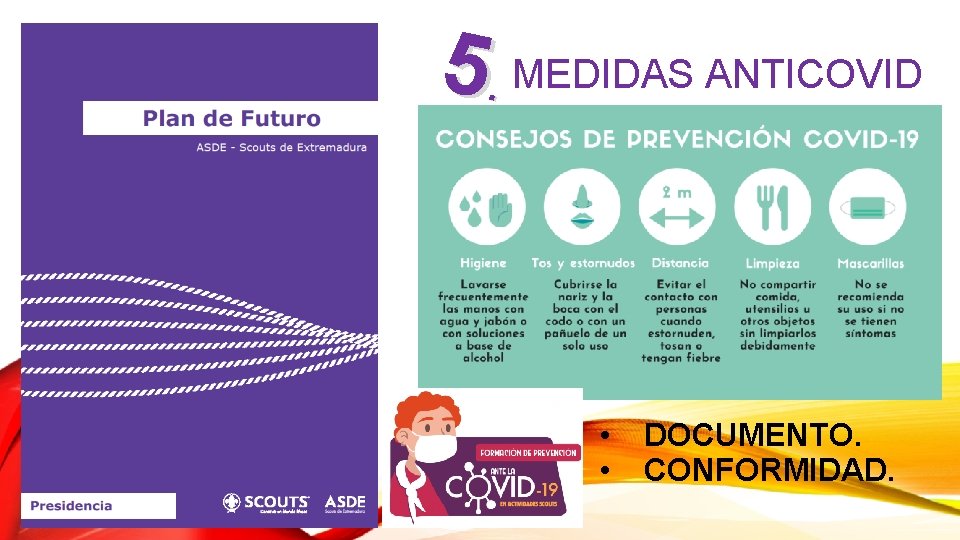 5. MEDIDAS ANTICOVID • • DOCUMENTO. CONFORMIDAD. 
