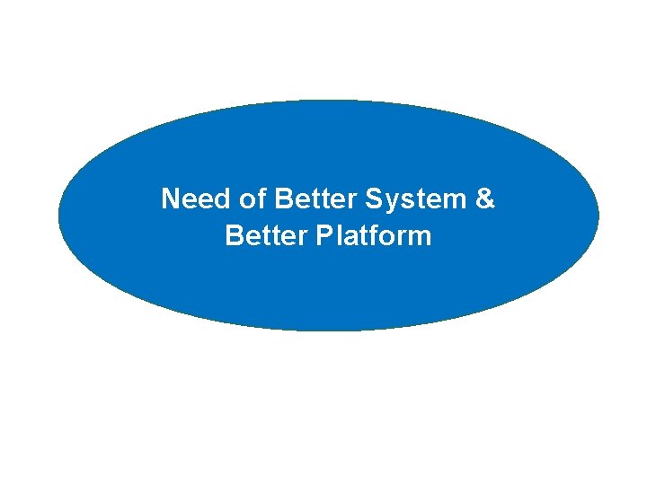 Need of Better System & Better Platform 