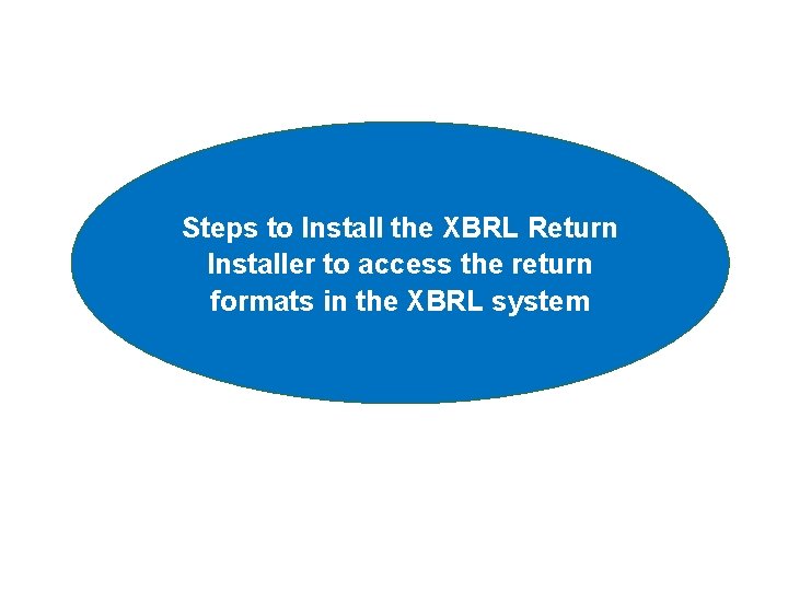 Steps to Install the XBRL Return Installer to access the return formats in the