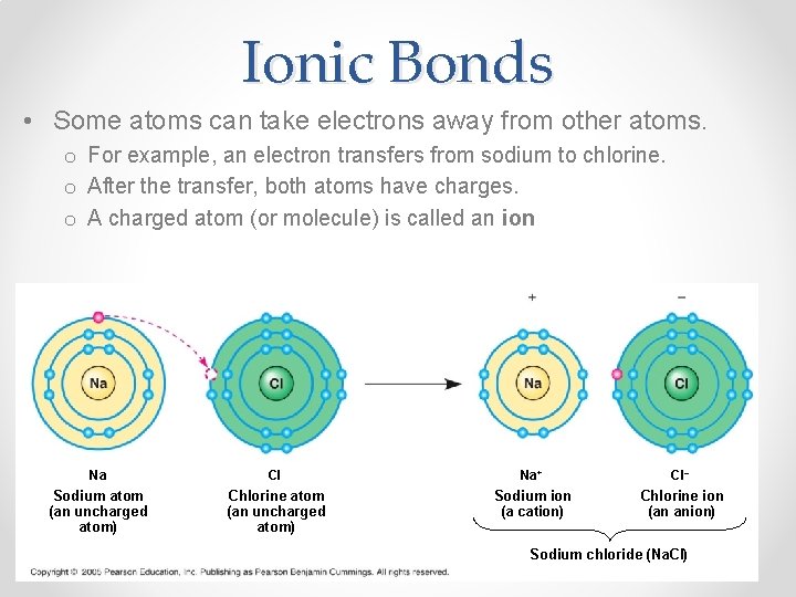 Ionic Bonds • Some atoms can take electrons away from other atoms. o For