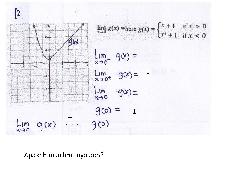 1 1 1 = Apakah nilai limitnya ada? 1 