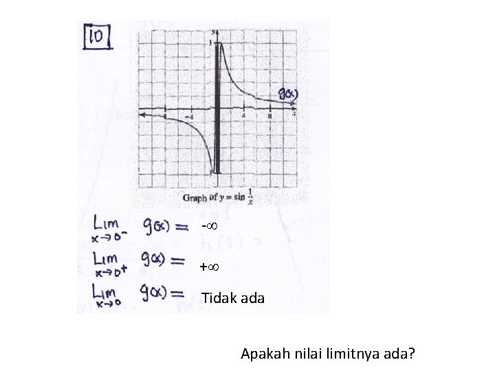 - + Tidak ada Apakah nilai limitnya ada? 