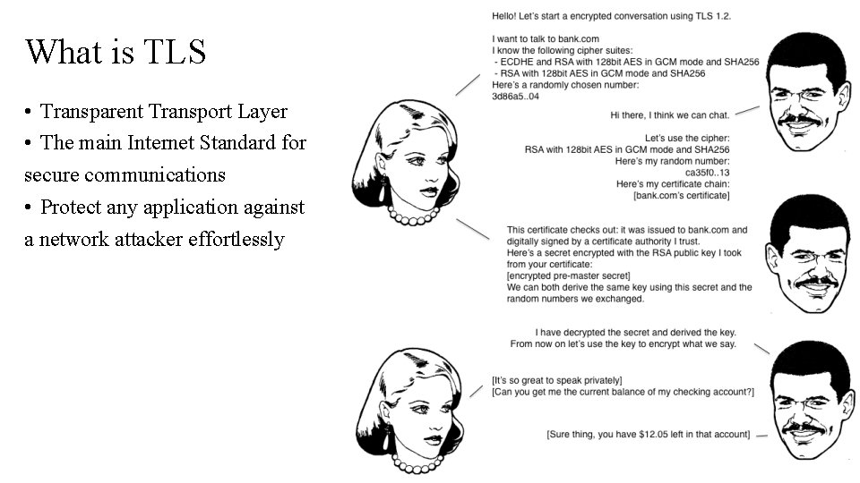 What is TLS • Transparent Transport Layer • The main Internet Standard for secure What is TLS • Transparent Transport Layer • The main Internet Standard for secure