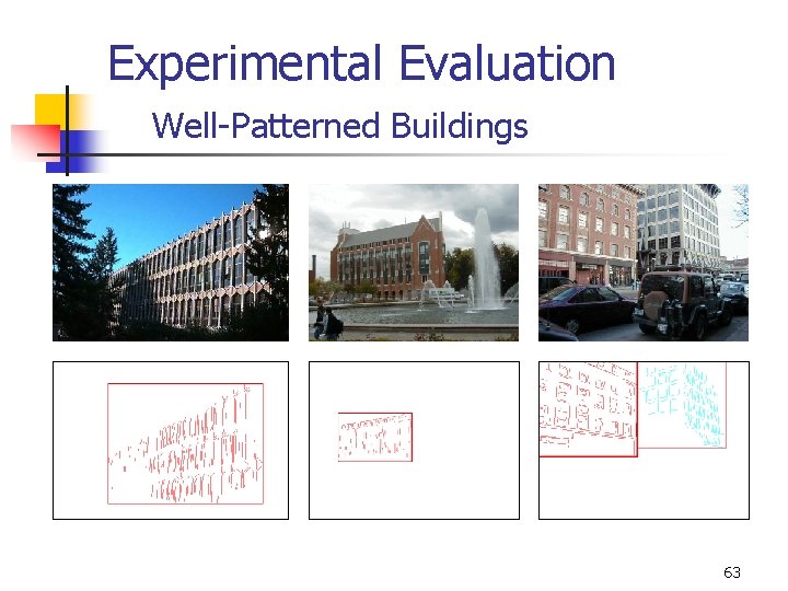 Experimental Evaluation Well-Patterned Buildings 63 