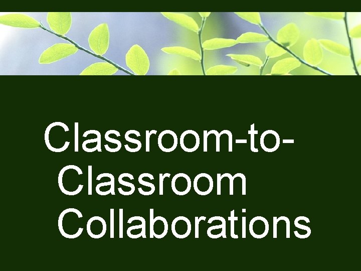 Classroom-to. Classroom Collaborations 