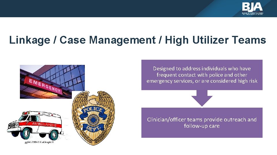 Linkage / Case Management / High Utilizer Teams Designed to address individuals who have