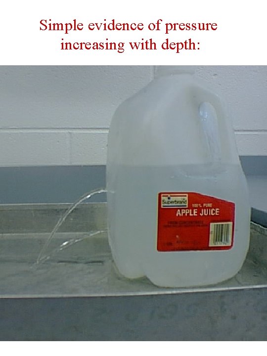 Simple evidence of pressure increasing with depth: 