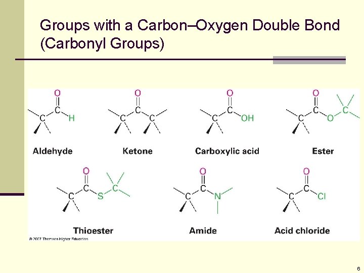 Groups with a Carbon–Oxygen Double Bond (Carbonyl Groups) 6 