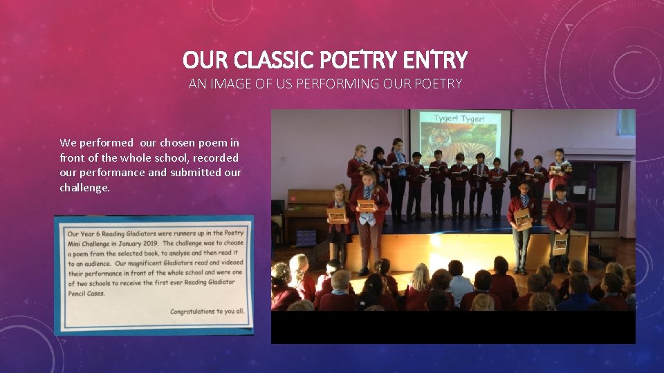 OUR CLASSIC POETRY ENTRY AN IMAGE OF US PERFORMING OUR POETRY We performed our