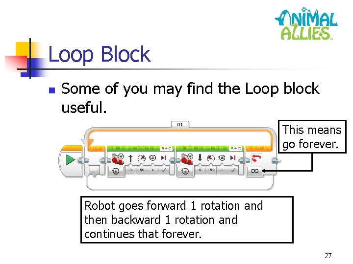 Loop Block n Some of you may find the Loop block useful. This means