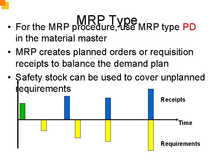  • MRP Type For the MRP procedure, use MRP type PD in the