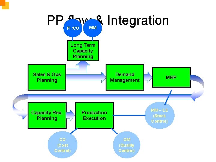 PP flow & Integration FI /CO MM Long Term Capacity Planning Sales & Ops