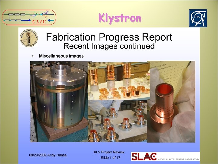 Klystron CLIC WS 10/2009 KM Schirm BE-RF 6 