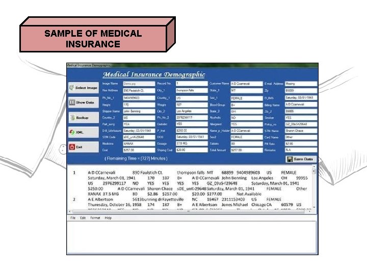 SAMPLE OF MEDICAL INSURANCE 