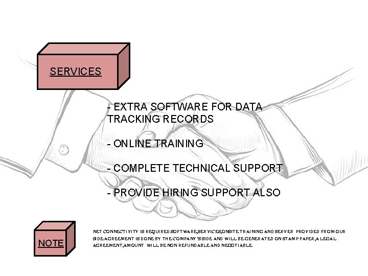 SERVICES - EXTRA SOFTWARE FOR DATA TRACKING RECORDS - ONLINE TRAINING - COMPLETE TECHNICAL