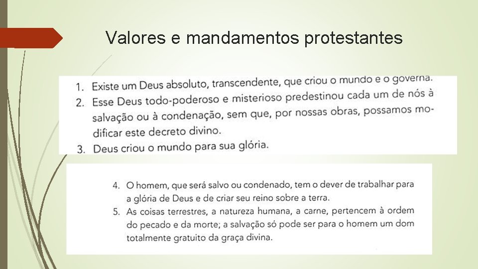 Valores e mandamentos protestantes 