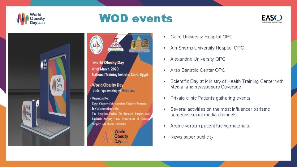 WOD events • Cairo University Hospital OPC • Ain Shams University Hospital OPC •