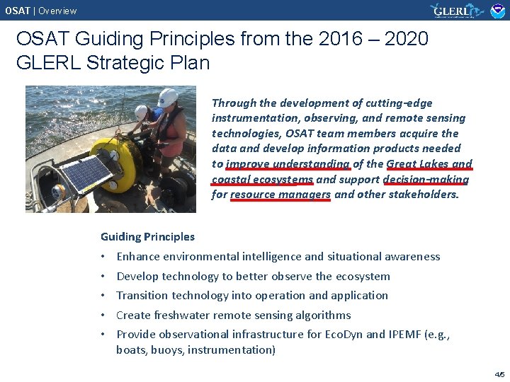 OSAT | Overview OSAT Guiding Principles from the 2016 – 2020 GLERL Strategic Plan