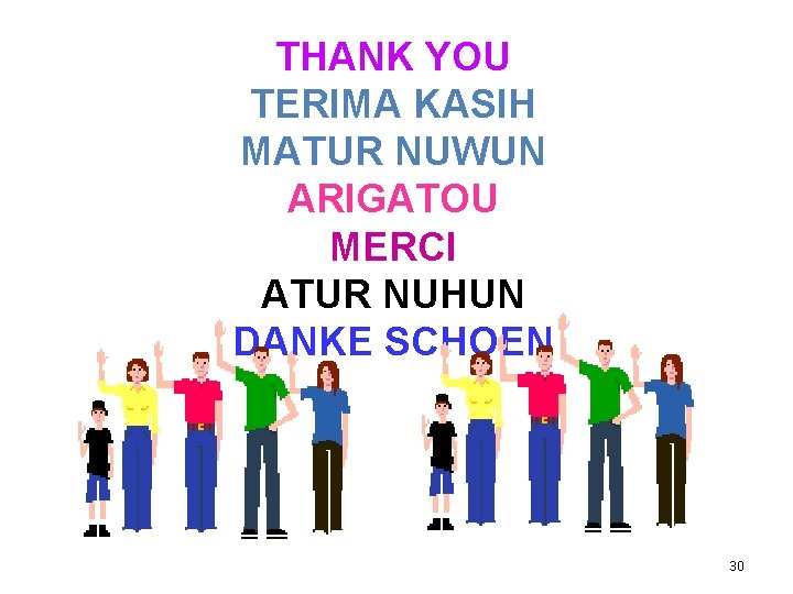 THANK YOU TERIMA KASIH MATUR NUWUN ARIGATOU MERCI ATUR NUHUN DANKE SCHOEN 30 