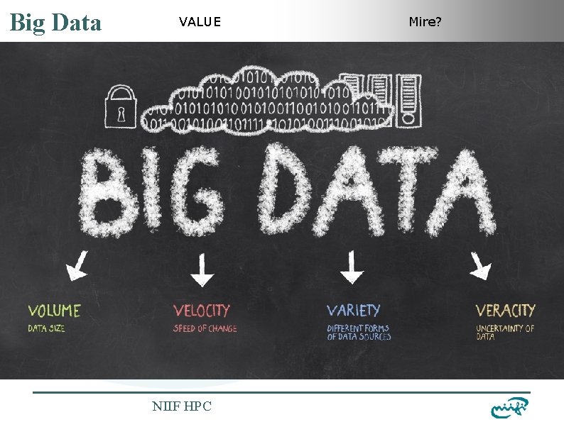 Big Data VALUE Mire? Nemzeti Információs Infrastruktúra Fejlesztési Intézet NIIF HPC 