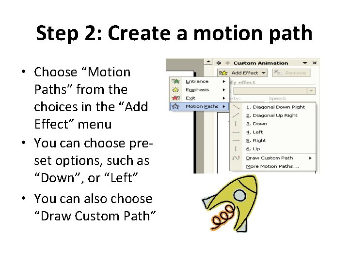 Animating Objects in Power Point 2007 Using Motion