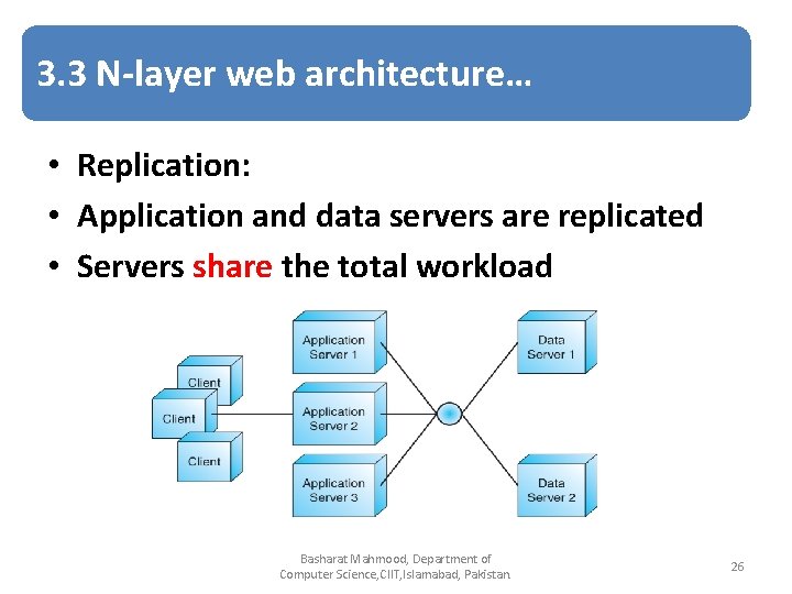 3. 3 N-layer web architecture… • Replication: • Application and data servers are replicated