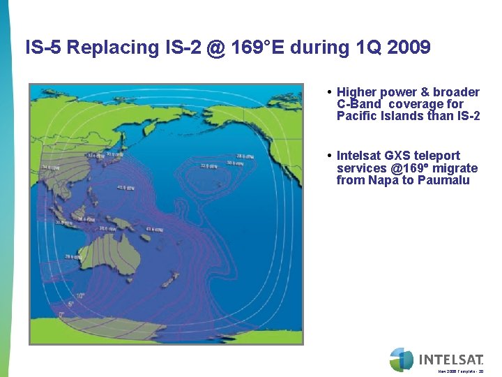 IS-5 Replacing IS-2 @ 169°E during 1 Q 2009 • Higher power & broader