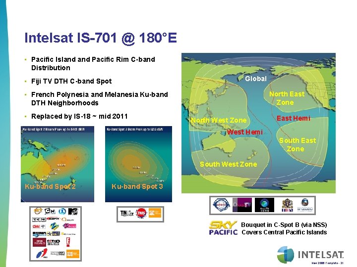Intelsat IS-701 @ 180°E • Pacific Island Pacific Rim C-band Distribution Global • Fiji