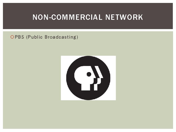 NON-COMMERCIAL NETWORK PBS (Public Broadcasting) 