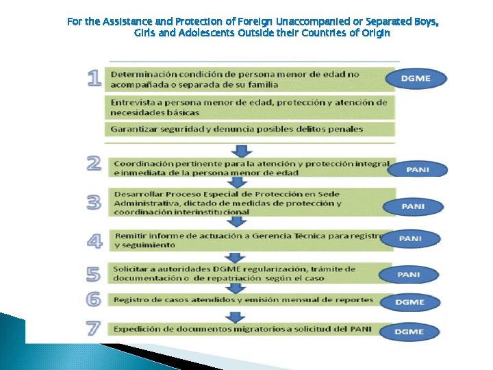 For the Assistance and Protection of Foreign Unaccompanied or Separated Boys, Girls and Adolescents