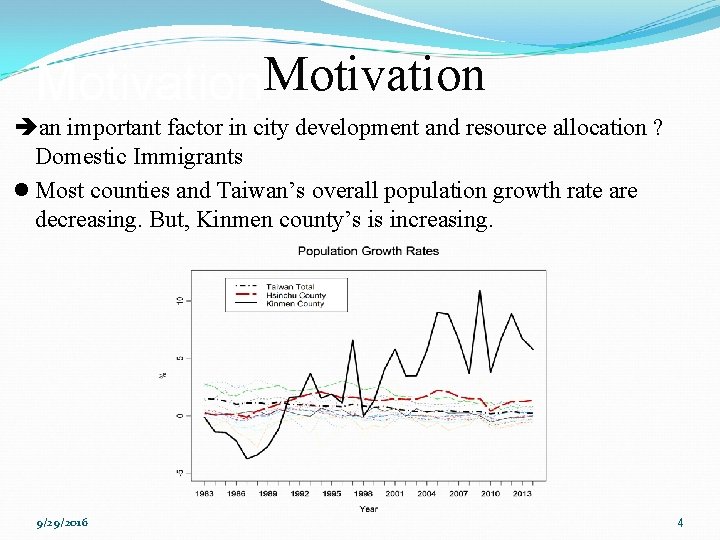 Motivation an important factor in city development and resource allocation ? Domestic Immigrants l