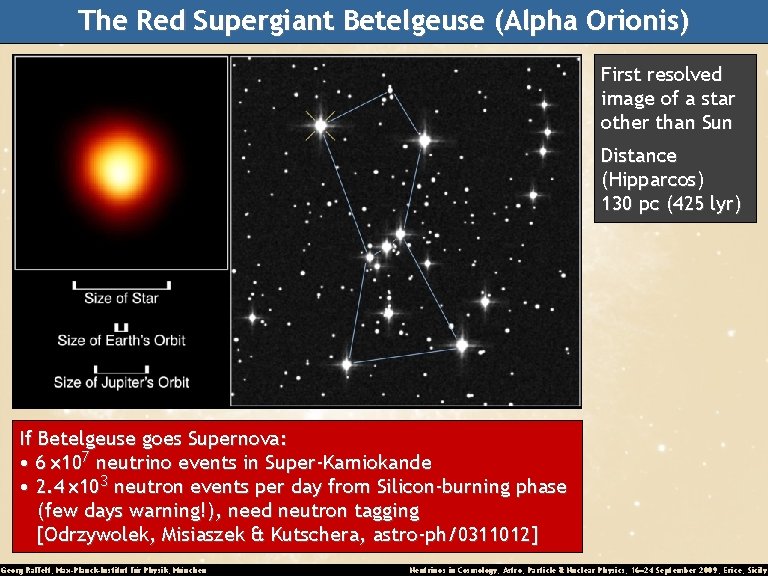 The Red Supergiant Betelgeuse (Alpha Orionis) First resolved image of a star other than