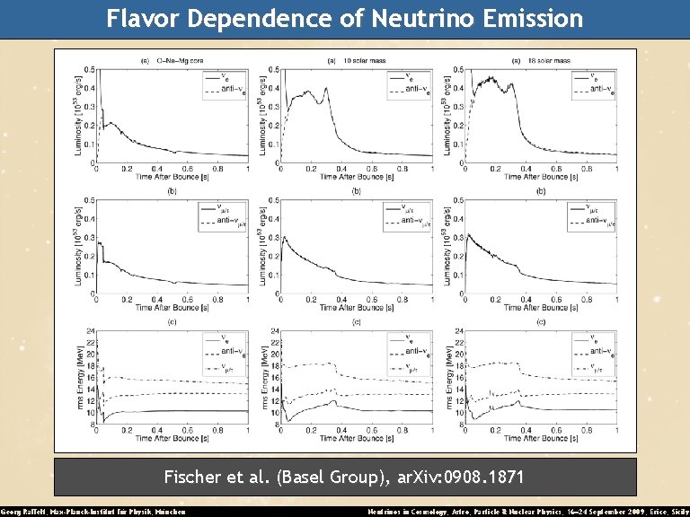 Flavor Dependence of Neutrino Emission Fischer et al. (Basel Group), ar. Xiv: 0908. 1871