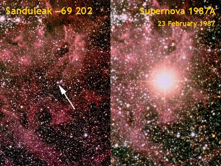 Sanduleak -69 202 Supernova 1987 A 23 February 1987 Tarantula Nebula Large Magellanic Cloud