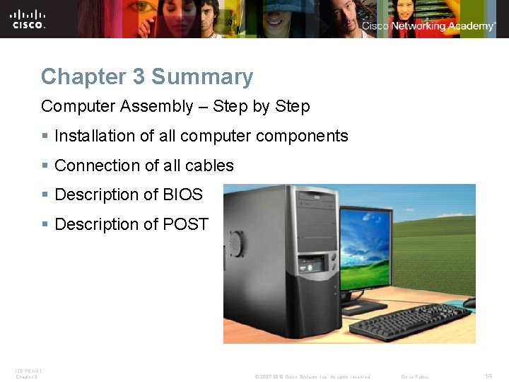 Chapter 3 Summary Computer Assembly – Step by Step § Installation of all computer