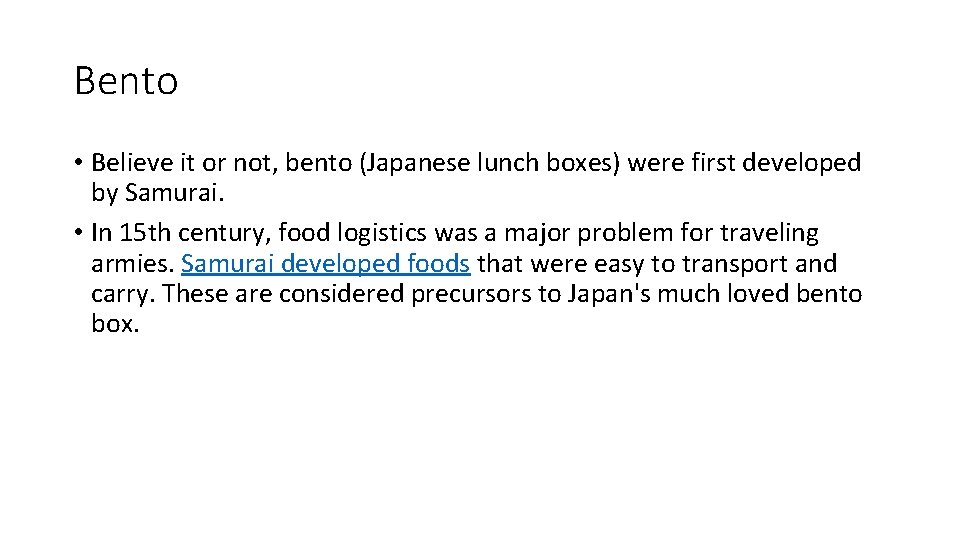 Bento • Believe it or not, bento (Japanese lunch boxes) were first developed by