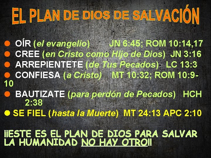 OÍR (el evangelio) JN 6: 45; ROM 10: 14, 17 CREE (en Cristo OÍR (el evangelio) JN 6: 45; ROM 10: 14, 17 CREE (en Cristo