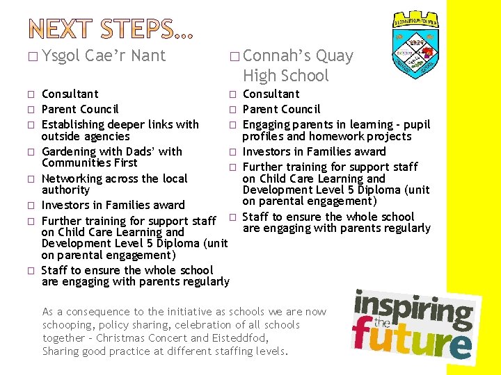 � Ysgol � � � � Cae’r Nant � Connah’s Consultant � Parent Council